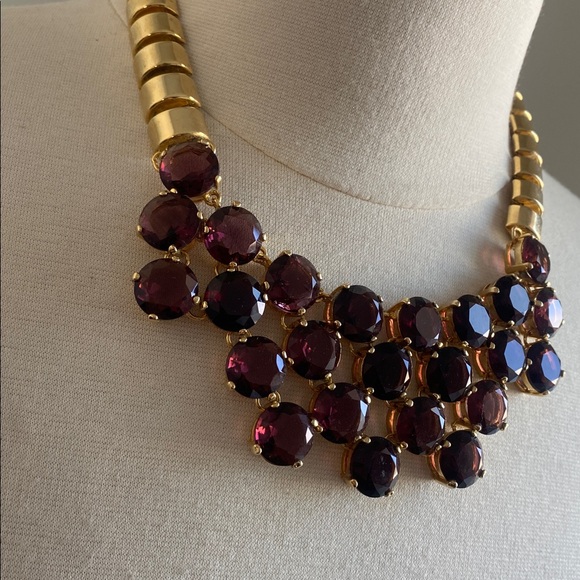 Elegant Gold and Purple Statement Necklace - Picture 2 of 3
